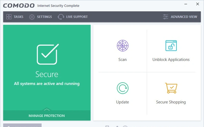 نرم افزار Comodo Firewall 10.0.1.6246