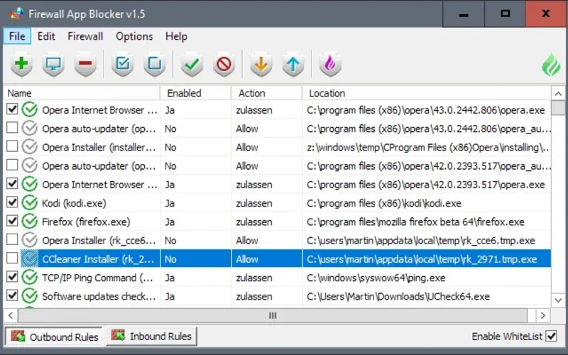 نرم افزار Firewall App Blocker 1.6