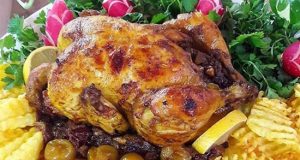 طرز تهیه مرغ شکم پر