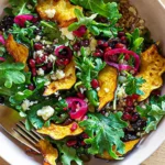 طرز تهیه سالاد پاییزی ساده و مقوی با کدو حلوایی و کینوا